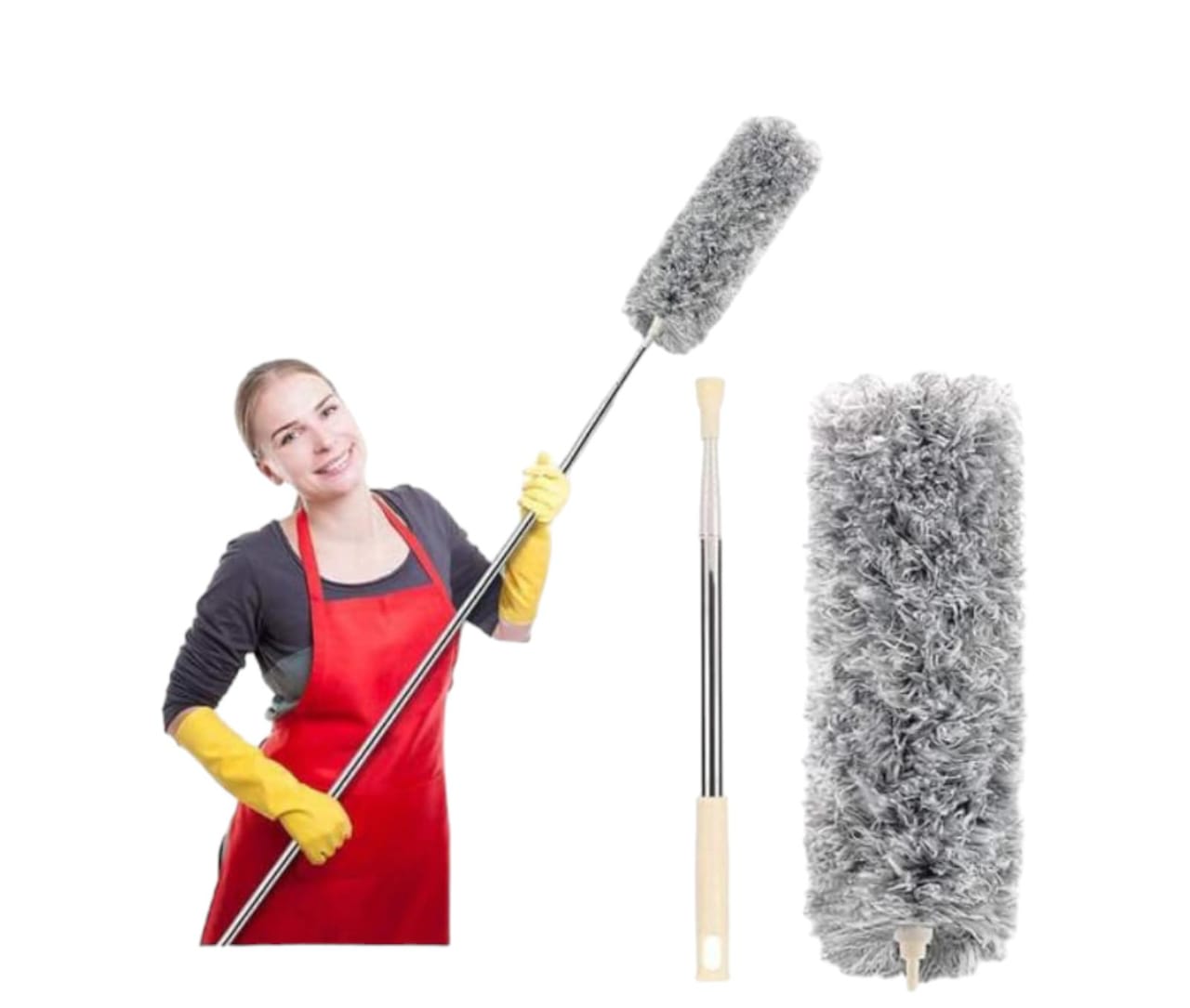 Flexible Duster For Fan Cleaning Mop With Pong Rod 